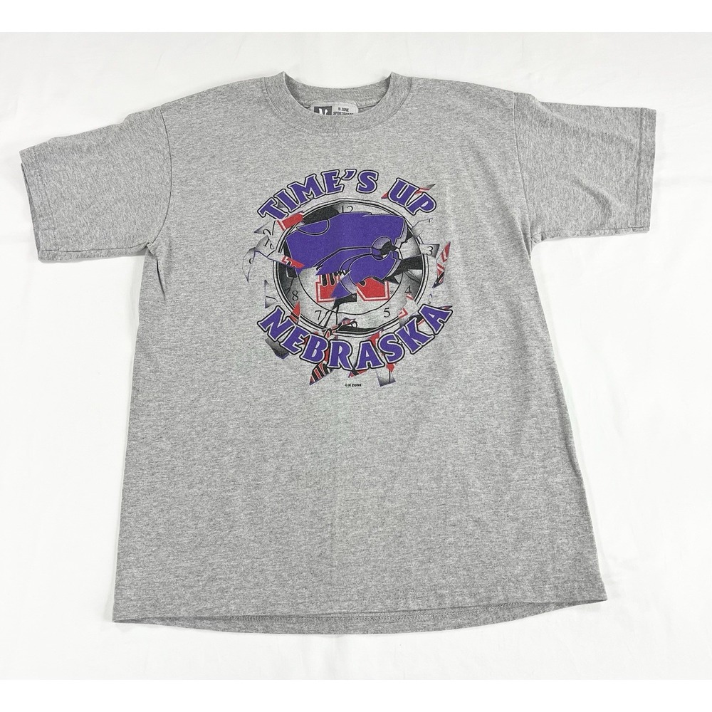 Vintage 90s N Zone‎ K-State Wildcats vs Nebraska Huskers T-Shirt Grey Medium